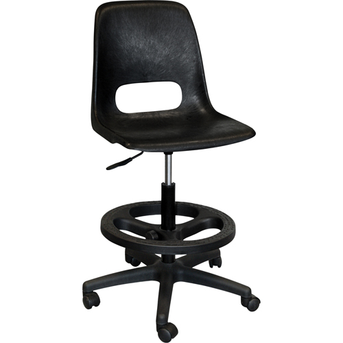 800 Series Classroom Stool with Back, Mobile, Adjustable Height, 250 lbs. Capacity O-Max
