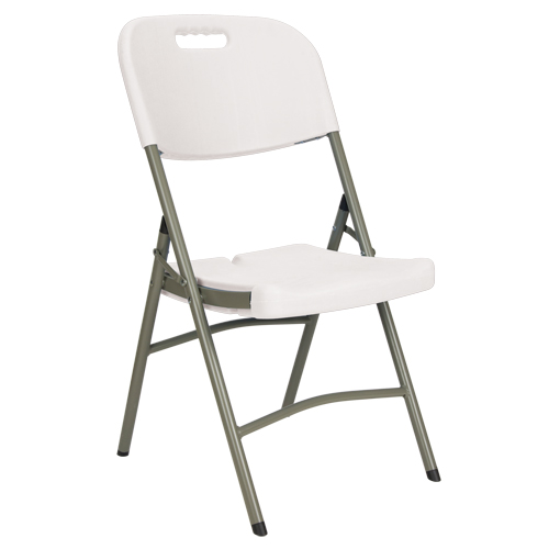 Folding Chairs, Polyethylene, White, 350 lbs. Weight Capacity O-Max
