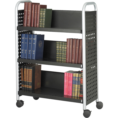 Chariots pour livres Scoot, 200 lb Capacit&eacute;, Noir, 14-1/4" p x 33" la x 44-1/4" h, Acier O-Max
