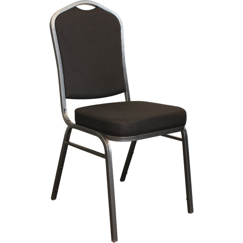 Chaises empilables, Tissu, Hauteur 37", Capacit&eacute; 275 lb, Noir O-Max