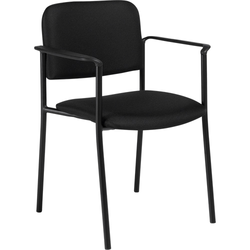 Chaises empilables, Tissu, Hauteur 32", Capacit&eacute; 300 lb, Noir O-Max