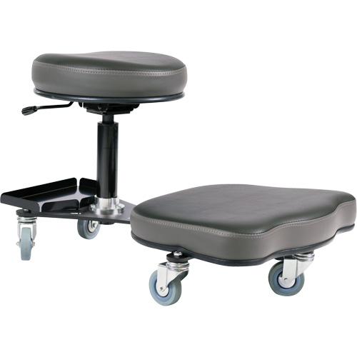 Chaise ergonomique Flex, Vinyle, Noir/gris O-Max
