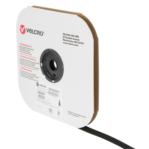 Fastener Tape, Hook, 25 yds x 3/4", Sew-On, Black O-Max