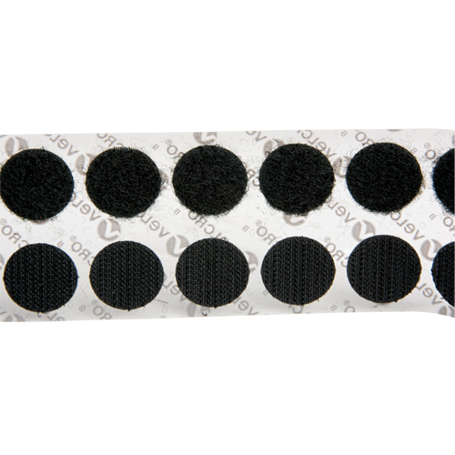 Fastener Coins, Hook & Loop, 3/4" Dia., Adhesive, Black O-Max