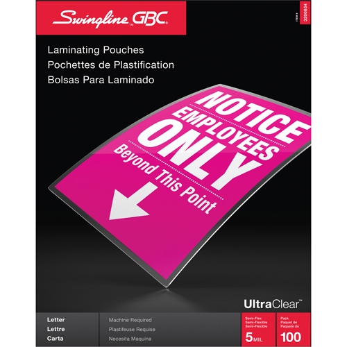 Swingline UltraClear Laminating Letter Pouches O-Max