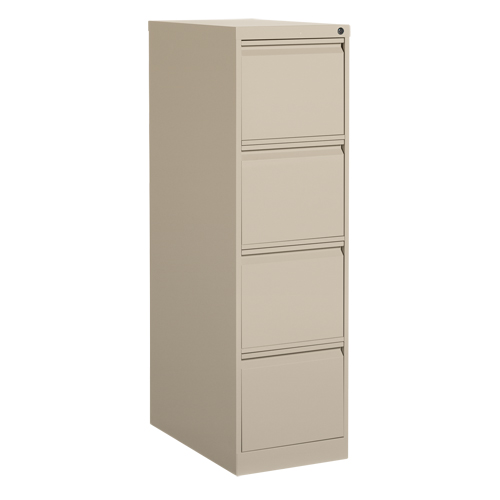 Classeur vertical, Acier, 4 tiroirs, 15-1/7" la x 25" p x 52" h, Beige O-Max
