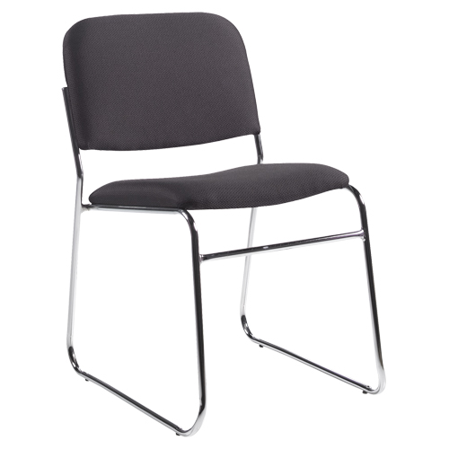 Chaise sans accoudoirs, Tissu, Hauteur 30", Capacit&eacute; 200 lb, Noir O-Max