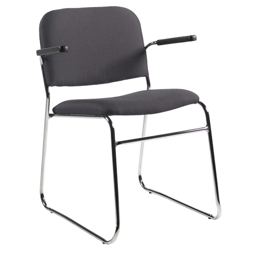 Chaise, Tissu, Hauteur 30", Capacit&eacute; 200 lb, Noir O-Max