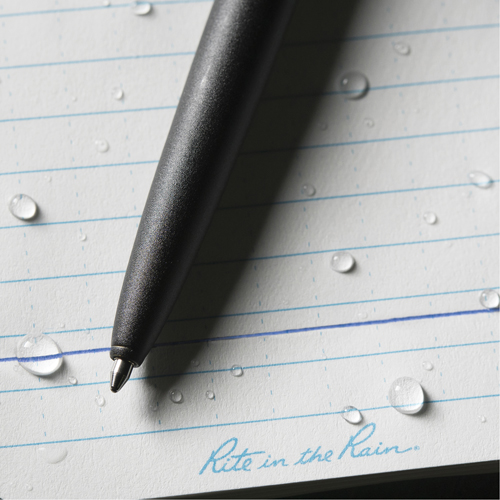 Stylo en m&eacute;tal &agrave; l'&eacute;preuve des intemp&eacute;ries, Bleu, 0,8 mm, R&eacute;tractable O-Max