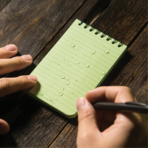 Pocket Top-Spiral Notebook, Soft Cover, Green, 100 Pages, 3" W x 5" L O-Max