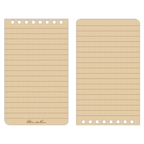 Pocket Top-Spiral Notebook, Soft Cover, Tan, 100 Pages, 3" W x 5" L O-Max