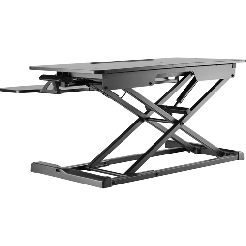 Goya Sit-Stand Workstation, Desktop Unit, 22" H x 31-1/2" W x 24" D, Black O-Max