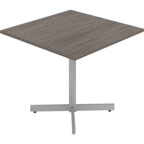 Tables de caf&eacute;t&eacute;ria, 36" lo x 36" la x 29-1/2" h, Dessus de 1", Stratifi&eacute;, Gris/Blanc O-Max