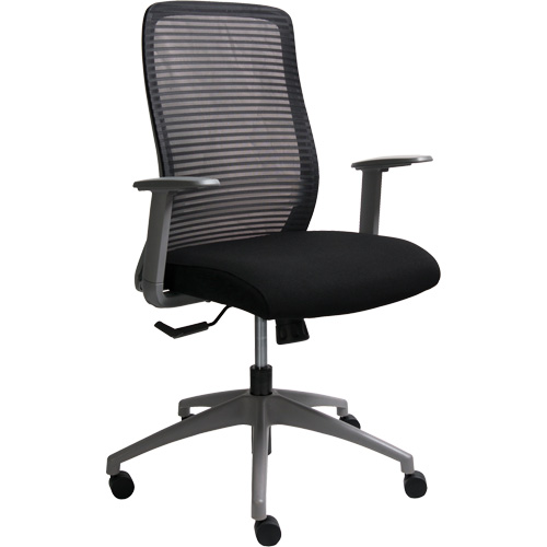 Chaise de bureau ajustable s&eacute;rie Era, Tissu/Mailles, Noir, Capacit&eacute; 275 lb O-Max