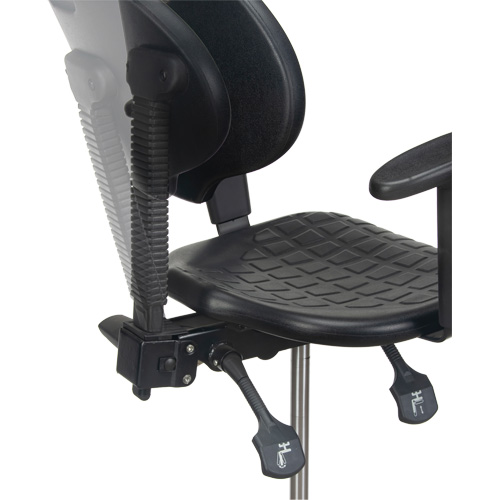 Tabouret ergonomique robuste avec accoudoirs r&eacute;glables et roulettes en nylon, Mobile, Ajustable Hauteur, Capacit&eacute; 250 lb O-Max