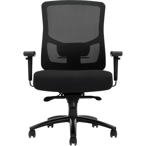 Chaise &agrave; dossier haut avec m&eacute;canisme &agrave; basculement synchronis&eacute; robuste Raven 400, Mailles, Noir, Capacit&eacute; 400 lb O-Max