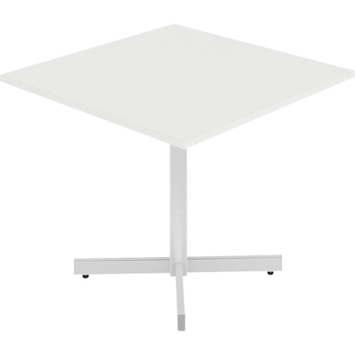 Newland Height-Adjustable Square Table, 36" L x 36" W x 29" H, 1" Top, Laminate, White O-Max