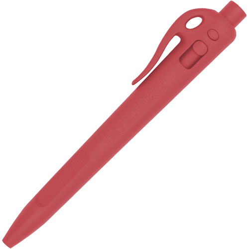 Stylo &agrave; bille d&eacute;tectable avec agrafe, Rouge, 1 mm, R&eacute;tractable O-Max