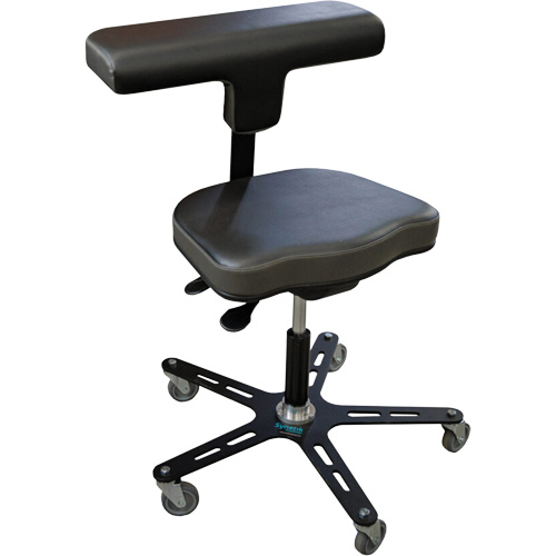 VEGA-T Ergonomic Industrial Chair, Mobile, Adjustable Height, 280 lbs. Capacity O-Max