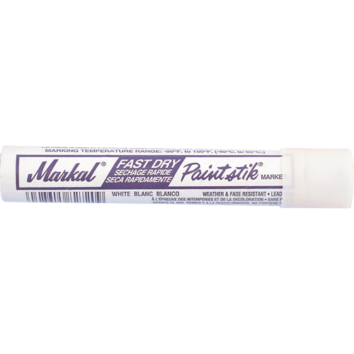 Fast Dry Paintstik&reg; Paint Marker -50° to 150°F, Solid Stick, White O-Max