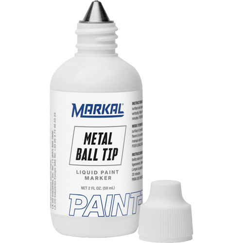 Paint-Riter&reg; Metal Ball Tip, Liquid, White O-Max
