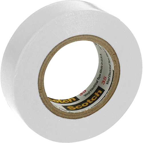 Scotch&reg; 35 Colour Coded Tape, 12.7 mm (1/2") x 6.1 m (20'), White, 7 mils O-Max