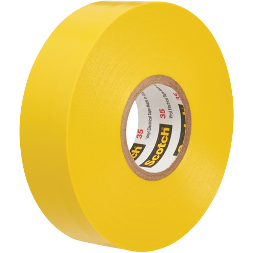 Rubans en vinyle pour codage en couleurs 35 Scotch, 12,7 mm (1/2") x 6,1 m (20'), Jaune, 7 mils O-Max