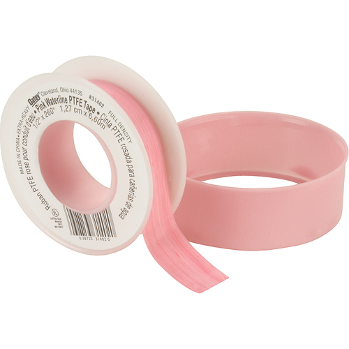 Ruban en Teflon - Pour filets de conduite d'eau, 260" lo x 1/2" la, Rose O-Max