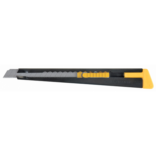 Couteau d'usage g&eacute;n&eacute;ral ATK600, 9 mm, Acier au carbone, Prise en Plastique O-Max