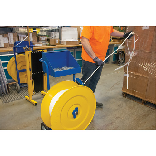 Distributeur de feuillards, Feuillard Polyester/Acier/Polypropyl&egrave;ne, Dia de noyau 16"/8", largeur de rouleau 3"/8"/6" O-Max