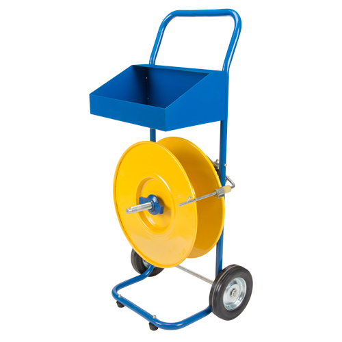 Strapping Dispenser, Polyester/Polypropylene Straps, 8" Core Dia., 8" Roll Width O-Max