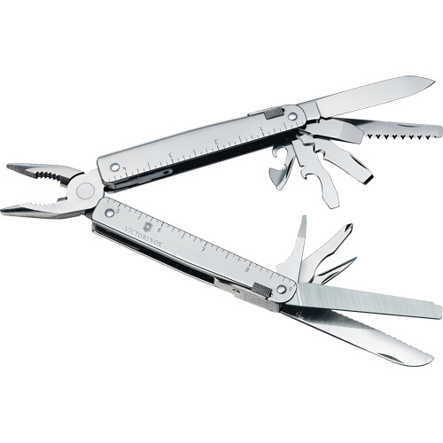 Outil multiple SwissTool avec lame verrouillable, M&eacute;tal, Poign&eacute;e en M&eacute;tal, 155 mm lo, 26 fonctions, 0,7 lb O-Max