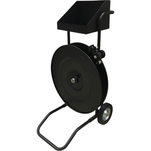Strapping Dispenser, Polyester/Steel/Polypropylene Straps, 16"/8" Core Dia., 3"/8"/6" Roll Width O-Max