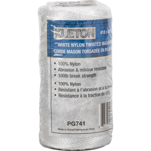 Corde Mason torsad&eacute;e no 18, Nylon, 260' O-Max