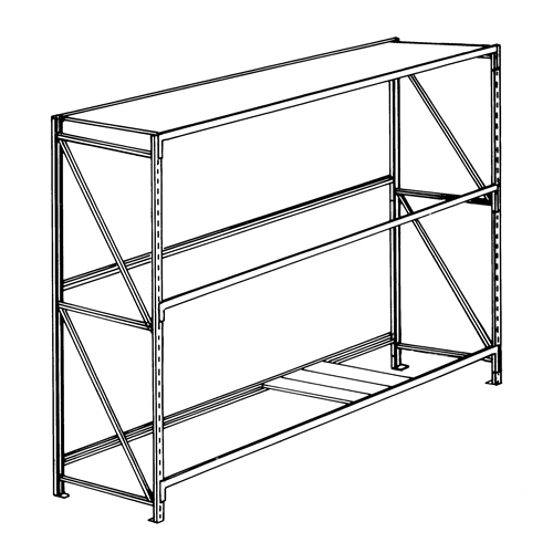 Pronto Bulk Storage Racks - 22-Ga. Shelf Panels, Galvanized Steel, 24" W x 6" D O-Max
