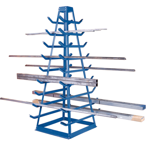 Bar Storage Rack, Horizontal, 9 Levels, 18" W x 40" D x 84" H, 1800 lbs. Cap. O-Max