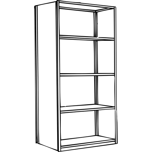 Interlok Shelving Unit, Steel, Boltless, 800 lbs. Capacity, 36" W x 100" H x 24" D O-Max