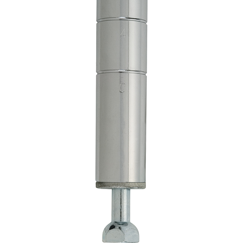Pieds de nivellement pour &eacute;tag&egrave;re en treillis chromat&eacute; O-Max