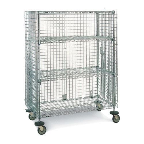 Chariots en treillis m&eacute;tallique, Chrom&eacute;, 21-1/2" x 68-1/2" x 40", Capacit&eacute; 500 lb O-Max
