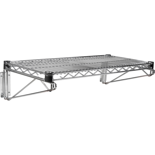 Wall Mount Wire Shelving Kit, Single Bracket, 200 lbs. Capacity, 14" D O-Max