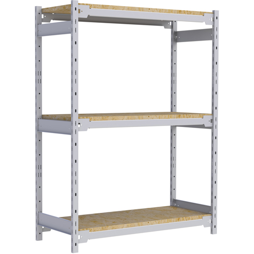 Wide Span Record Storage Shelving, Steel, 3 Shelves, 42" W x 18" D x 60" H O-Max