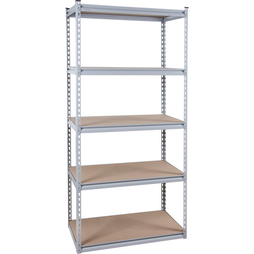 Rayonnage robuste, Acier, Sans boulons, De base, 48" la x 72" h x 18" p O-Max