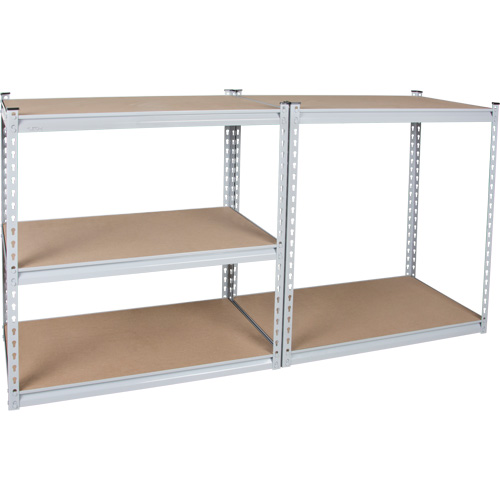 Rayonnage robuste, Acier, Sans boulons, De base, 48" la x 72" h x 18" p O-Max