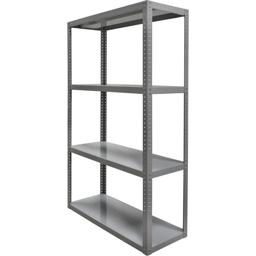Heavy-Duty Shelving, Steel, Bolted, 3000 lbs. Capacity, 36" W x 72" H x 24" D O-Max