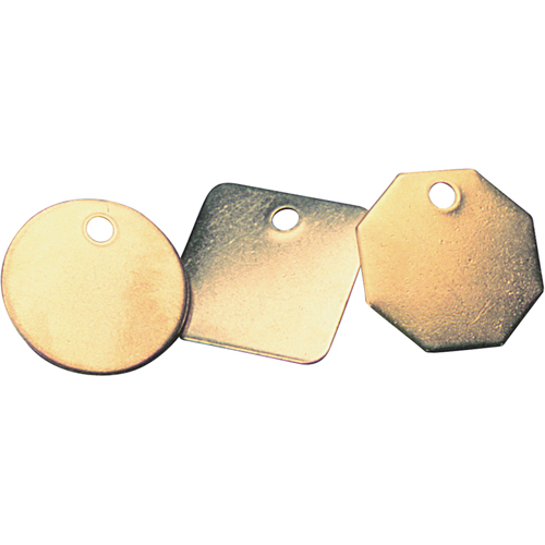 Blank Tags, Brass, 1.25" dia O-Max