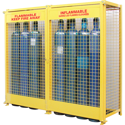 Armoires pour cylindres &agrave; gaz, nbre de bouteilles: 20, 88" , 30" , 74" , Jaune O-Max