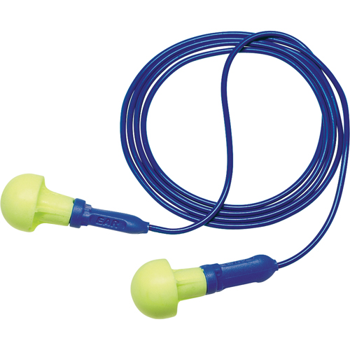 Bouchons d'oreilles d&eacute;tectables E-A-R Push-ins, Avec cordon, Taille unique, Vrac - Sac en poly, NRR dB NRR 28 dB O-Max