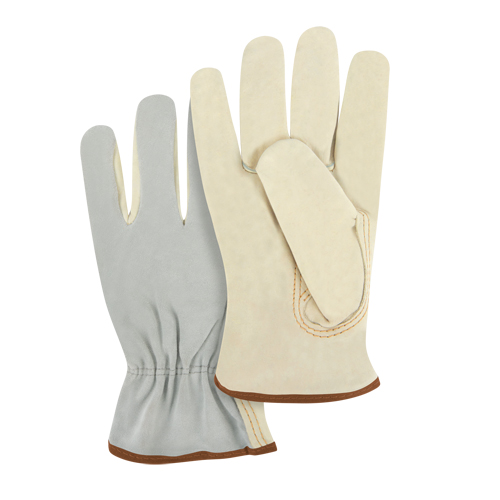 Split Back Driver's Gloves, Large, Grain Cowhide Palm O-Max