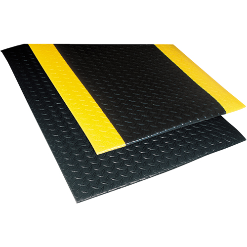 No. 419 Sof-Tred with Dyna-Shield Mats, Diamond, 3' x 12' x 1/2", Black/Yellow, PVC O-Max