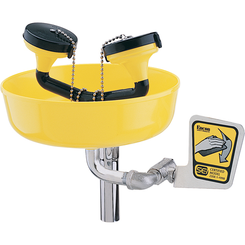 Poste de douche oculaire, Installation Support pour tuyau d'approvisionnement, Bol Plastique O-Max